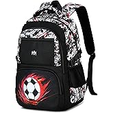 Bluboon Kids Backpack Boys Camo Bookbag Teens Elementary School Bag Daypack Travel Back Pack Middle school (Black White and Red Graffiti)