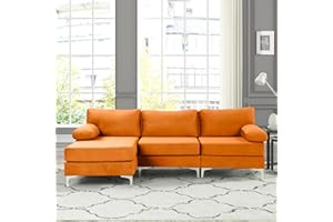 Casa Andrea Milano L-Shape Velvet Fabric Sectional Sofa Couch with Extra Wide Chaise, Couch for Living Room Apartment Lounge