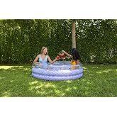 PoolCandy Mermaid Print Inflatable Toys Collection of Pool Floats, Beach Balls, Sunning Pools, Rafts &amp; More. (Mermaid with Glitter Inflatable Sunning)