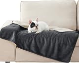 LE SURE Waterproof Dog Blanket 120x100cm Fleece Reversible Grey Black