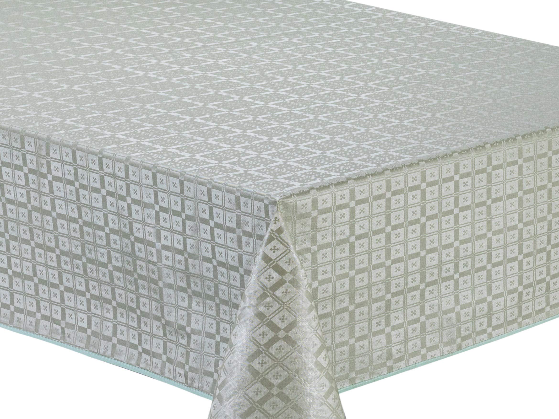 Home Direct Embossed Large Rectangular Oilcloth PVC Wipe Clean Tablecloth Table Cover 140cm x 240cm 55x94 Sage Green
