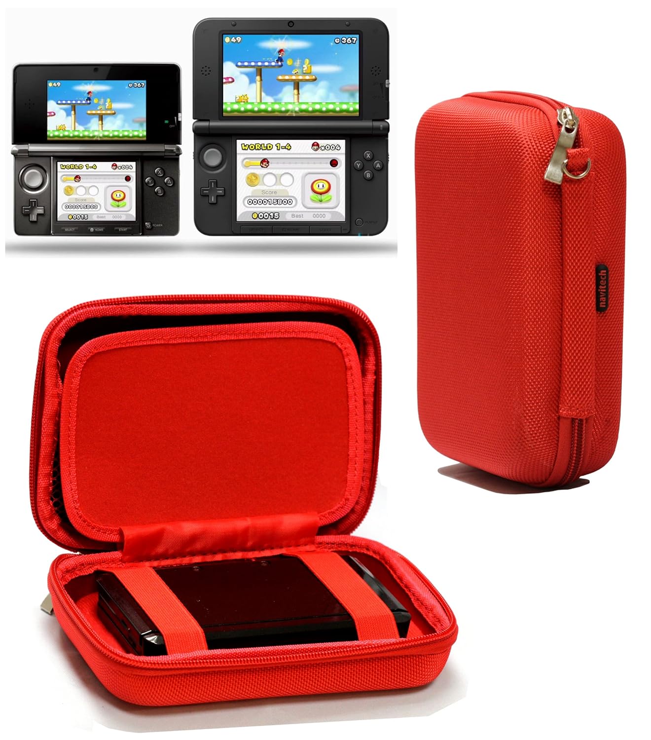 Navitech Red Premium Travel Hard Carry Case Cover Sleeve Compatible