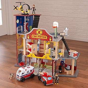 kidkraft police and fire station playset