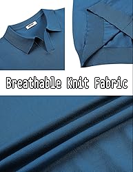 COOFANDY Polo Shirts for Men Casual V Neck Ribbed