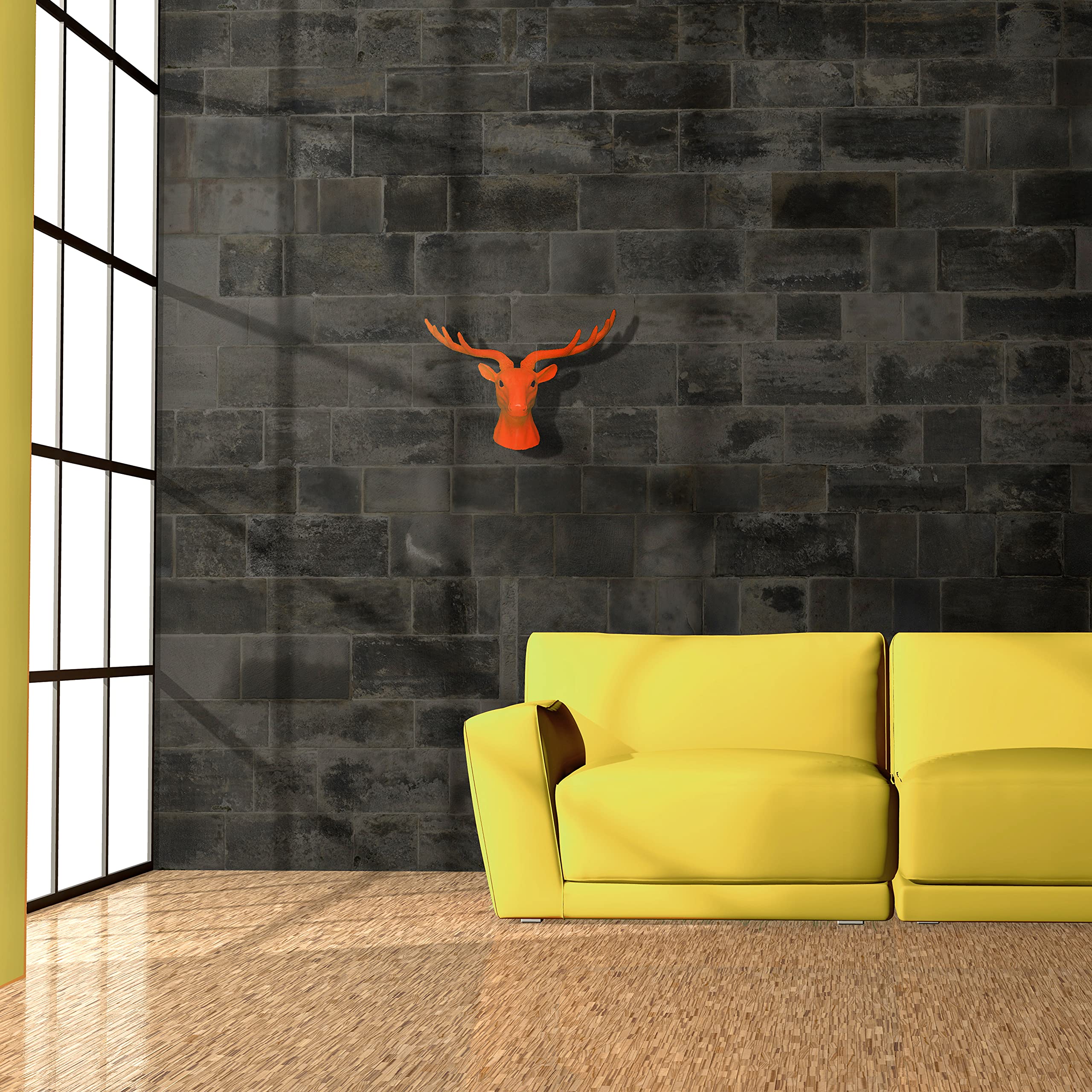 WALPLUS WCH1107A Deer Amber Animal Coat Hook Wall Sticker, Vinyl, Multi-Colour, 43 x 26.5 x 11.8 cm