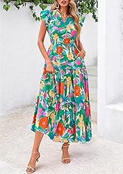PRETTYGARDEN Women's 2025 Summer Floral Midi Dress