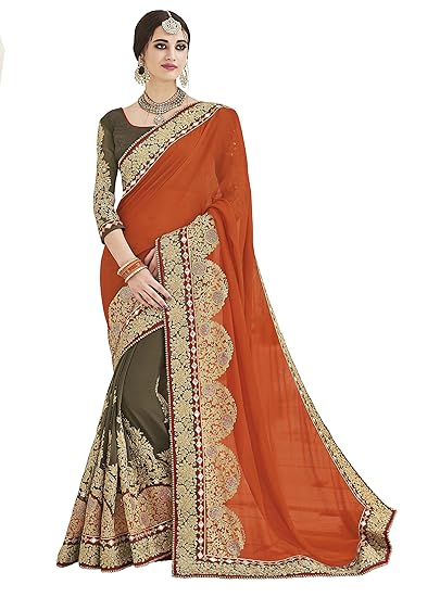 party wear heavy work saree