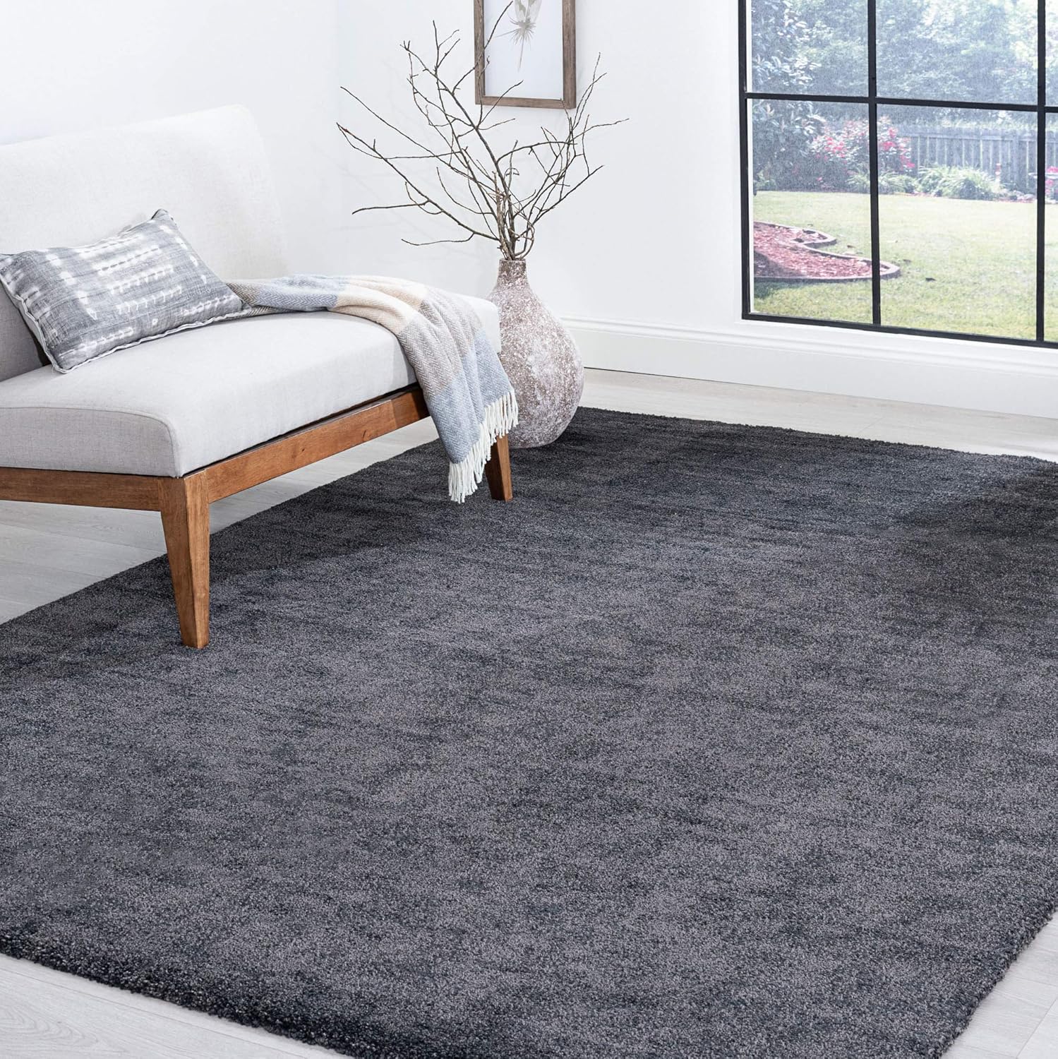 Dori Gray 6x8 Shag Rectangle Area Rug 