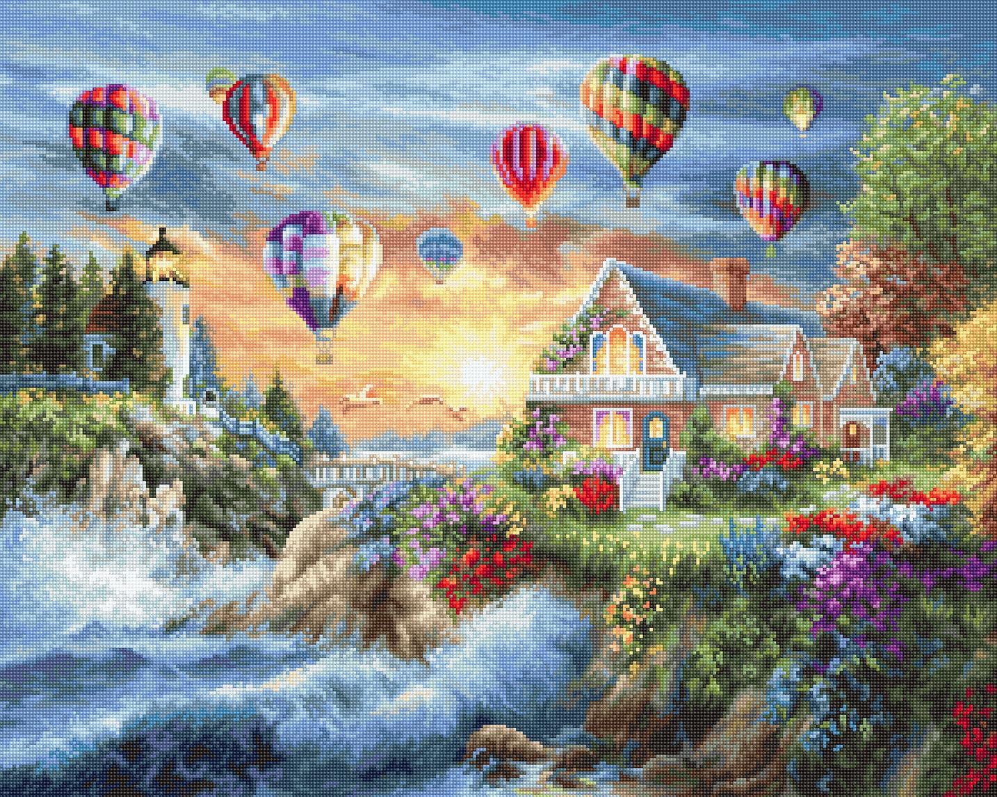 Luca-S SRL Tapestry Kit Luca-S Gold - Balloons Over Sunset Cove G614