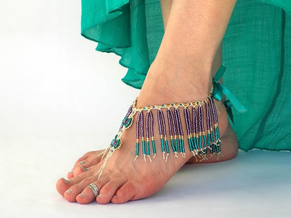 sandals with fringe and beads
