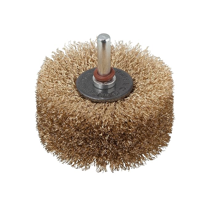 wolfcraft Holz-Struktur-Bürste Ø 80 x 35 mm, Rundschaft 8 mm, 2265000