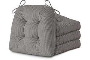 ZenComfy Chair Cushions for Dining Chairs, Tufted Kitchen Seat Cushions Set of 4 with Non-Slip Backing for Dining Room and Li