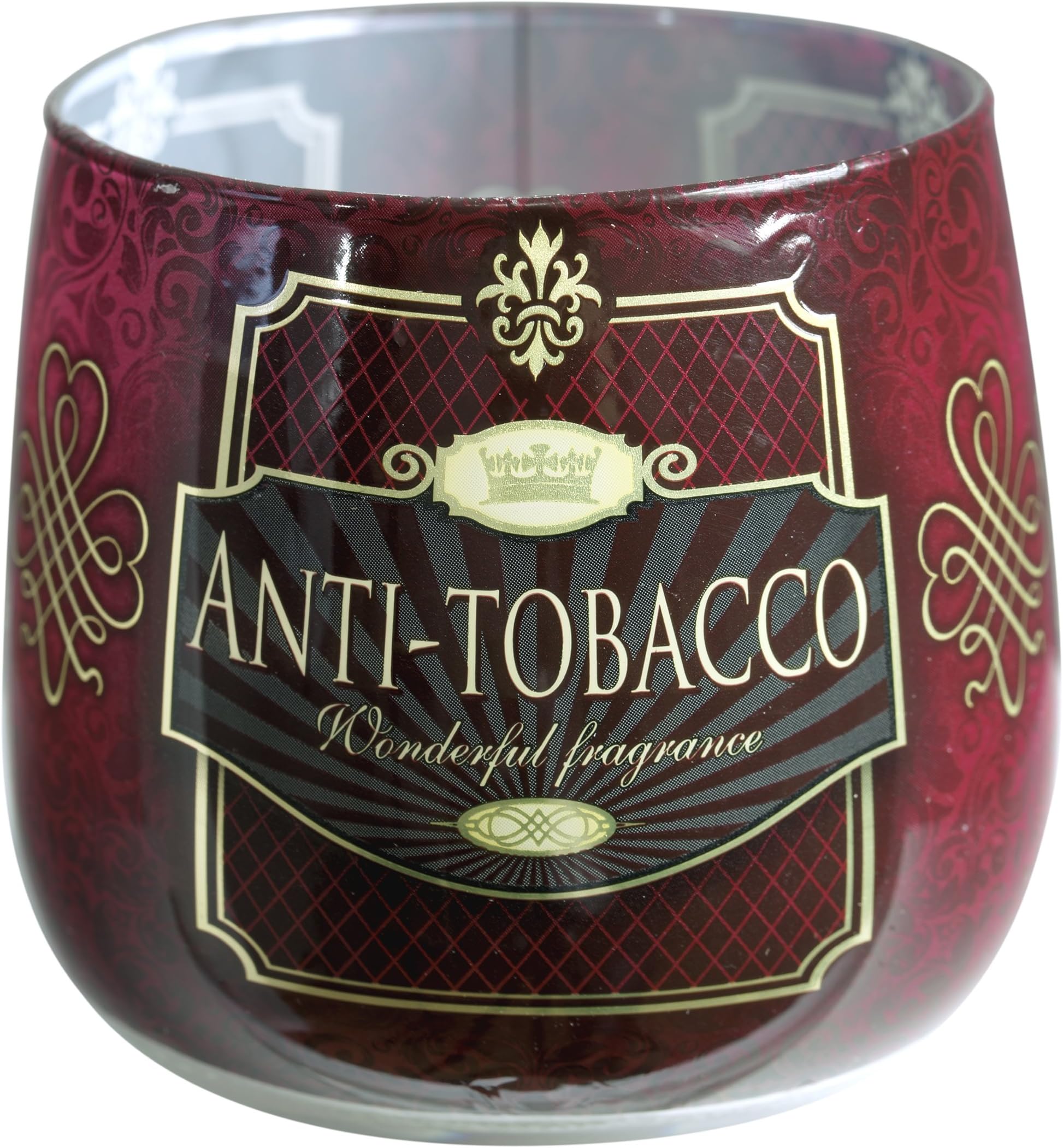 Scented Candle with "Anti Tobacco Candle" Motif in Wonderful Fragrance