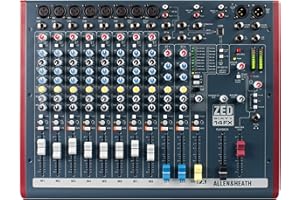 Allen & Heath ZED60-14FX - Touring Quality Audio Mixer with 6 Mic/Line, 2 Mic/Line/DI, 3 Stereo Line, Onboard FX and USB I/O (AH-ZED60-10FX)