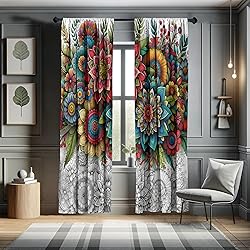 Ambesonne Modern Window Curtains, Jumble Colors