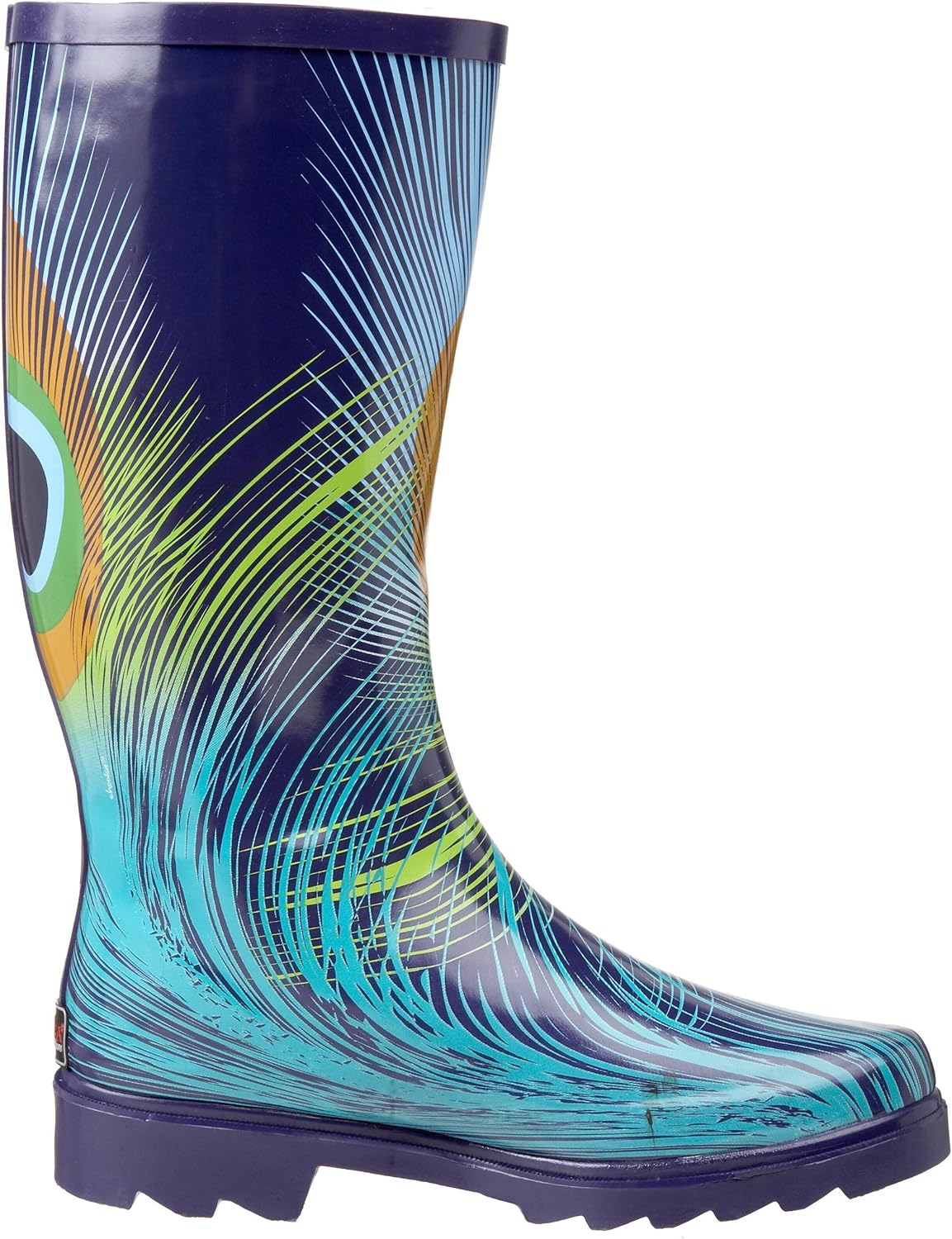 peacock rain boots