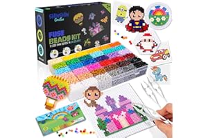 shinshin creation XL Fuse Beads kit, Melty Beads Melting Beads for Kids Crafts | Iron Beads for Kids kit - Fuse Beads pegboards, pearler Beads. Hama Beads Compatible - 11000pcs 5mm