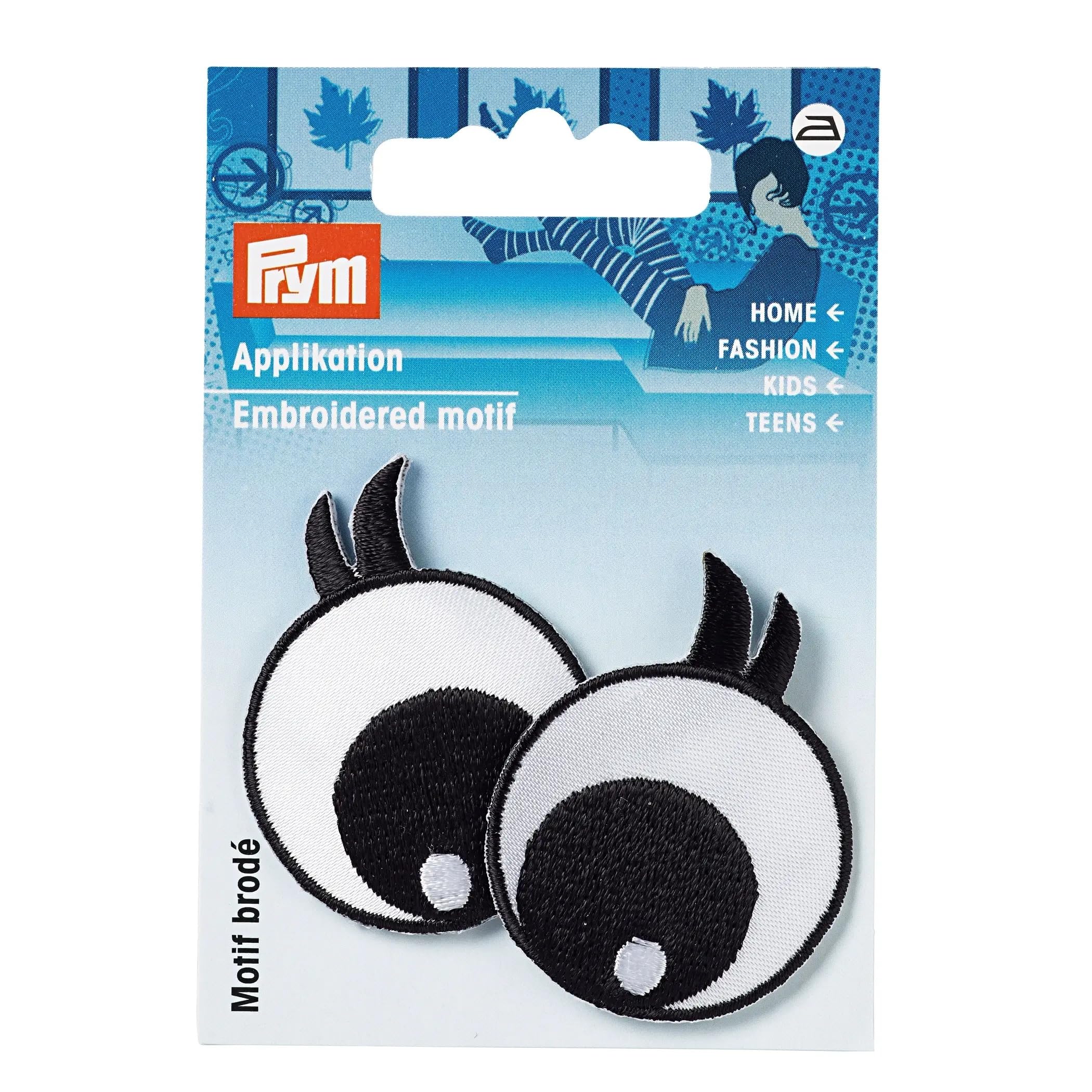 Prym Appliqué Eyes with Lashes in Black / White