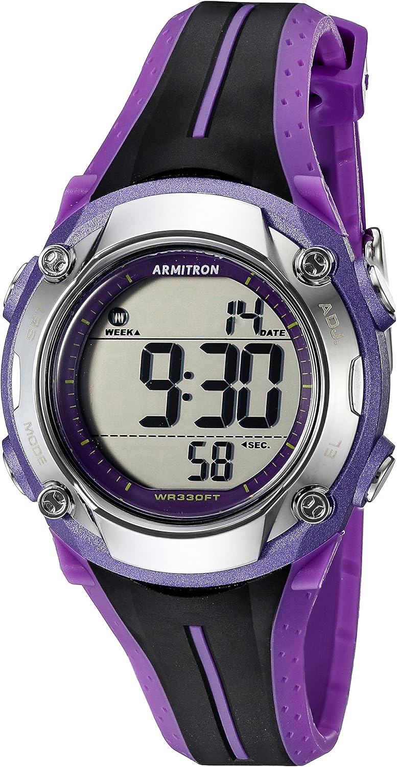 Armitron Sport Women's 45/7063PUR Digital Chronograph Black and Purple