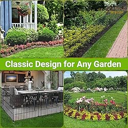 5 Panels No Dig Garden Fence for Outdoor Yard