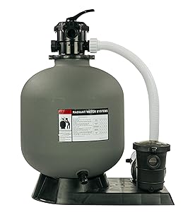 Rx Clear Radiant Complete Sand Filter System | for Above Ground Swimming Pool | Extreme Niagara 1.5 HP Pump | 22 Inch Tank | 220 Lb Sand Capacity | Up to 26,000 Gallons