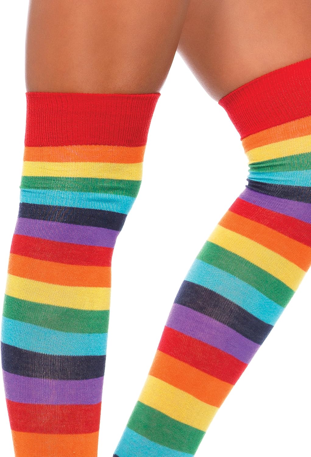 Leg Avenue Costume Accessories's Rainbow Pride Festival Thigh Highs Socks, Multicolour, One Size: Lingerie Sets: Clothing