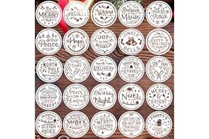 ZOSYLLEY Small Christmas Stencils for Painting on Wood 4inch,Christmas Stencil Xmas Holiday Stencils for Crafts Decor