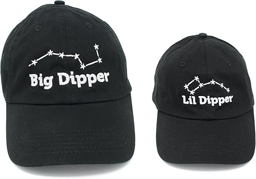 father and son matching hats
