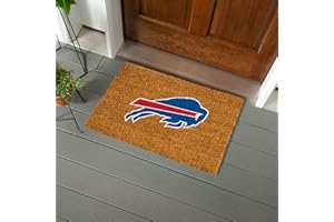 TEAM SPORTS AMERICA NFL Buffalo Bills Natural Coir Doormat, Official Full Color Team Logo, 28 x 16 Inches, Non Slip Back, Front Door Welcome Floor Mats, Indoor Outdoor Entrance Home Décor