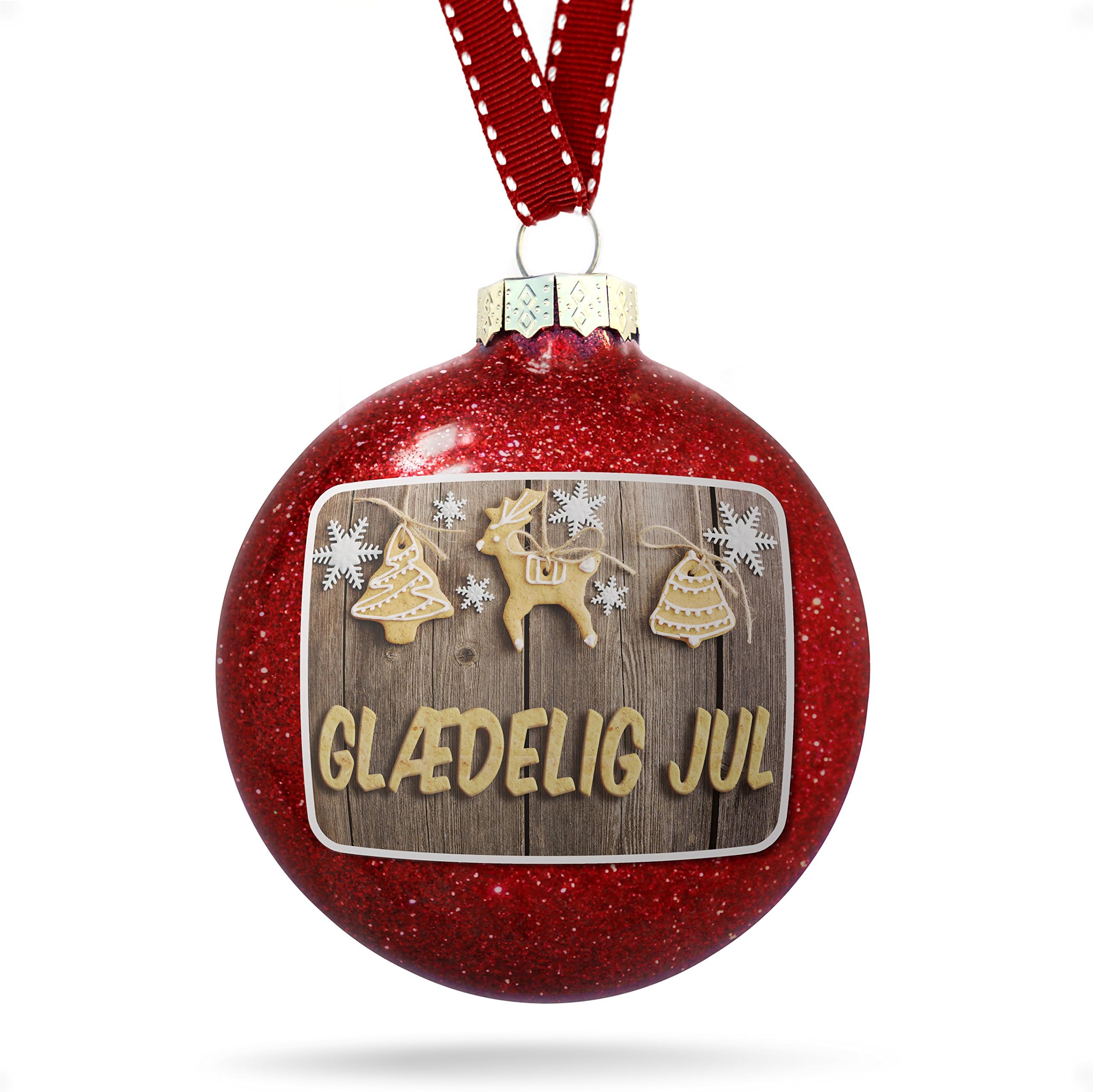 NEONBLOND Christmas Decoration Merry Christmas in Danish from Denmark, Faroe Islands Ornament