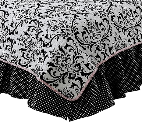 Amazon Com Cotton Tale Designs 100 Cotton Black White Polka Dot Girly Bed Skirt Dust Ruffle Bedding Accessory Unisex Gender Neutral Boy Girl Twin Home Kitchen