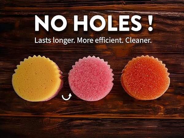 HAROES NON SCRATCH PREMIUM KITCHEN SPONGES – PACK OF 3 – SCRUBBER & DOUBLE SIDED SPONGE – NO HOLES – MULTIPURPOSE, DISH, BATHROOM, KITCHEN, WASHING & PLUS