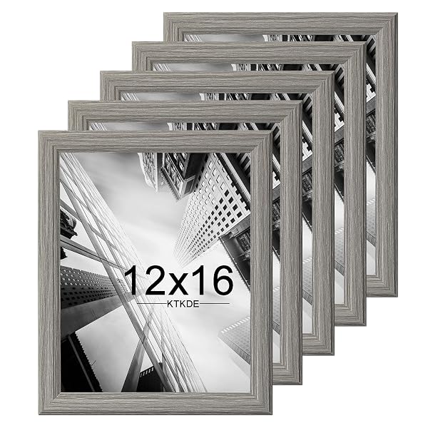 KTKDE 12X16 PICTURE FRAME SET OF 5, WOODEN...