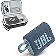 JBL Go 3 Portable Waterproof Wireless Bluetooth Speaker Bundle with Premium Carry Case (Blue)