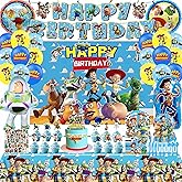 Birthday Decorations, Party Decorations,Anime Themed Party Supplies Include Cake Topper,Cupcake Topper,Latex Balloons,Foil Balloons,Banner,Backdrop,Tablecloth