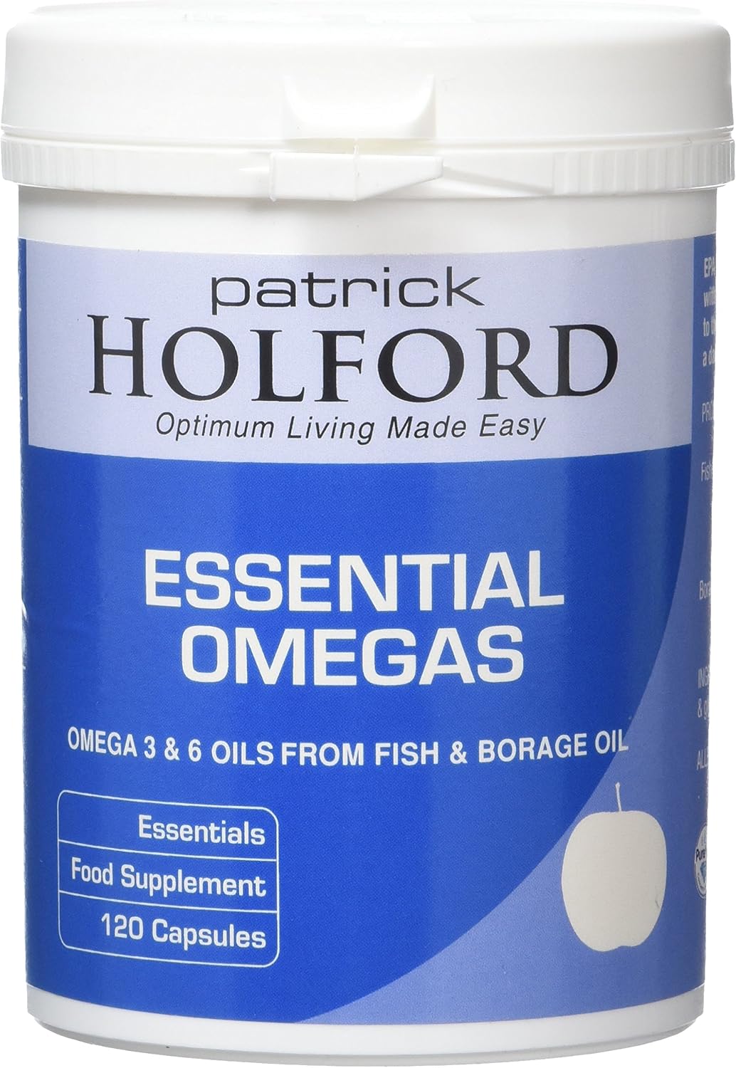 Patrick HOLFORD Essential Omegas/Omega-3 & 6 Supplement/for Heart Brain & Vision Support / 4 Nutrients/EPA 350mg, DHA 224mg