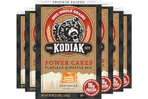 Kodiak Cakes Protein Pancake Power Cakes, Flapjack and Waffle Baking Mix, Buttermilk, 20 Oz, (Pack of 6)