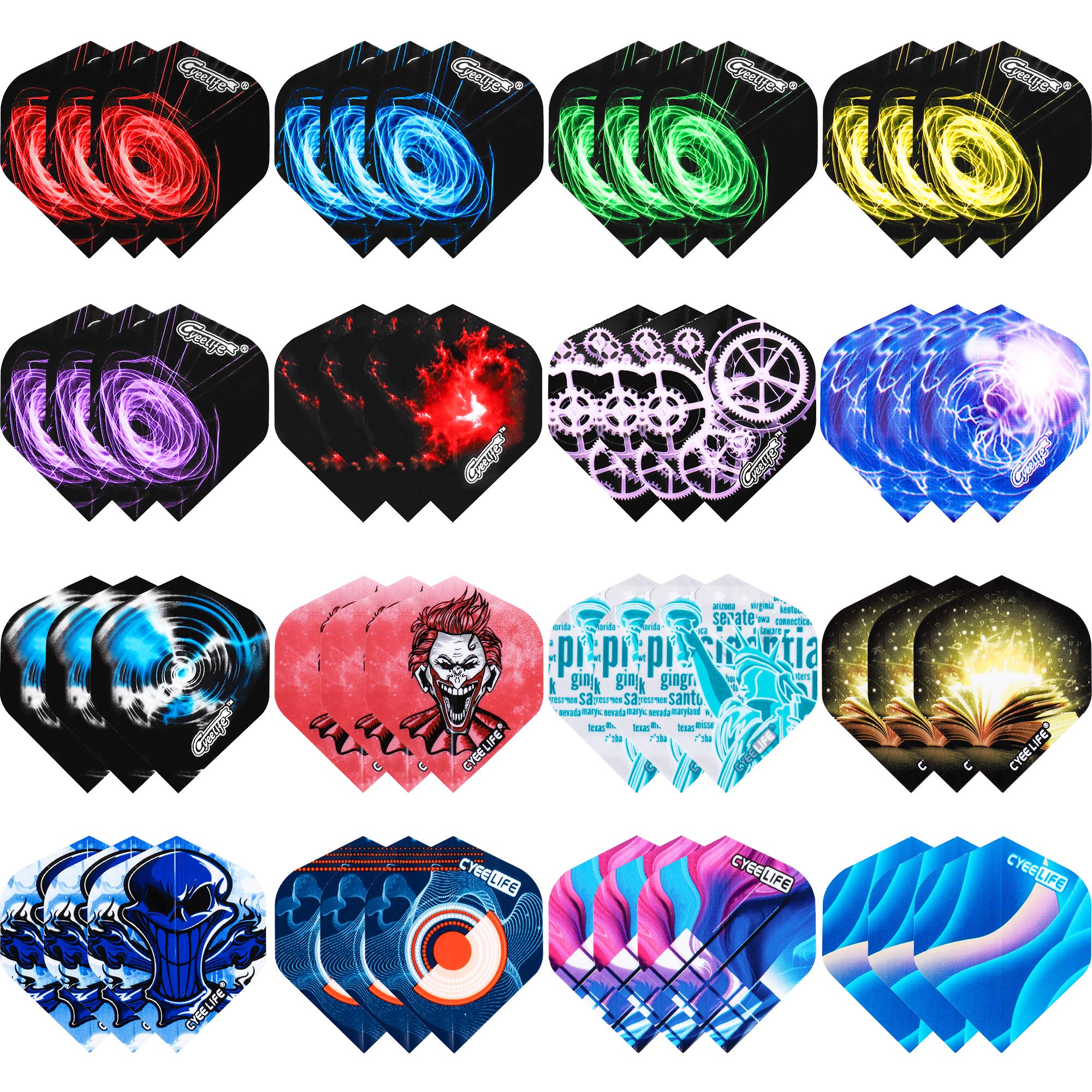 CyeeLife-Dart Flights 48pcs-Standard 16 Designs Accessories kit Wings