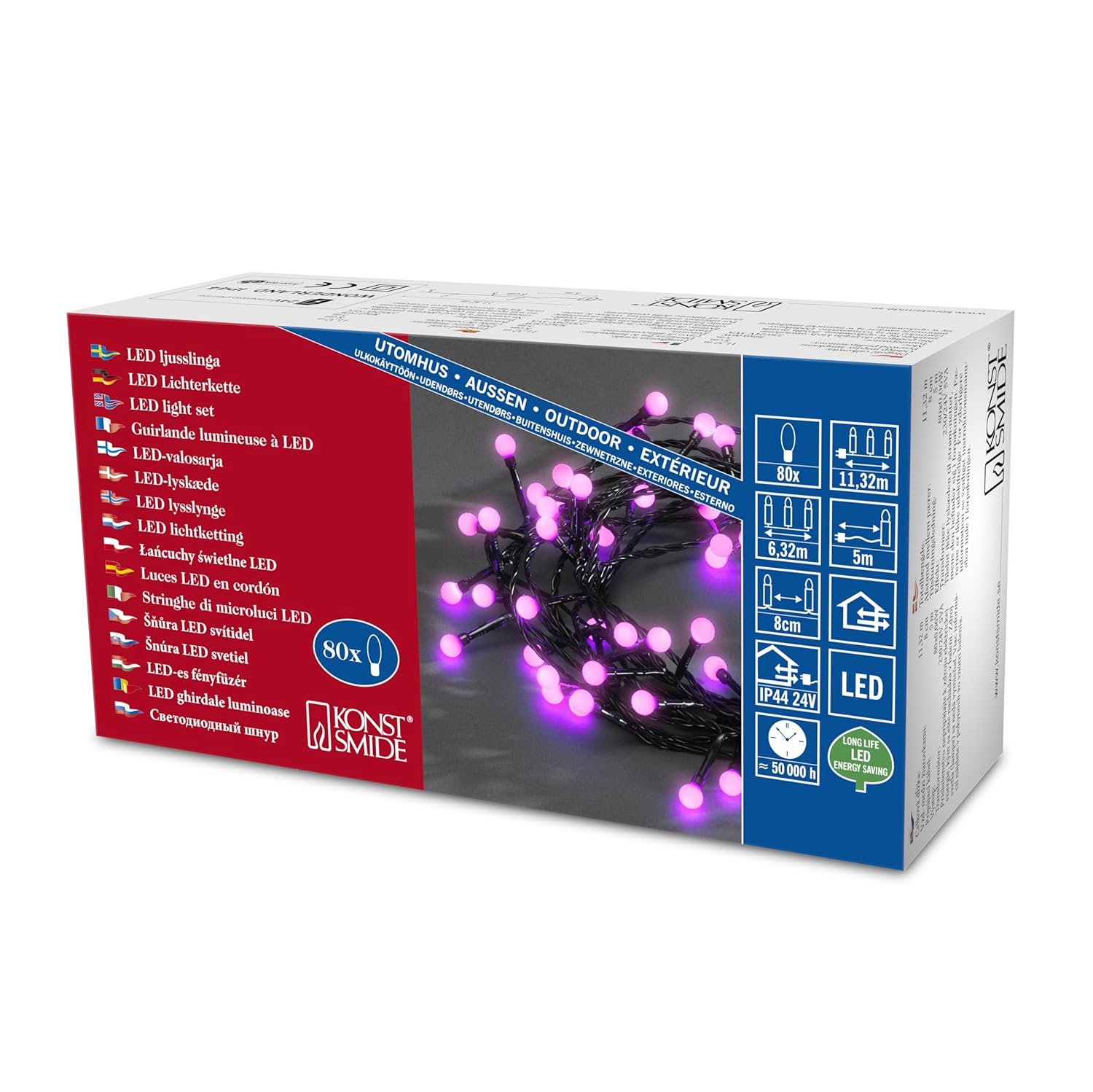 Konstsmide 3691457, LED Berry Christmas Lights / Outdoor or Indoor