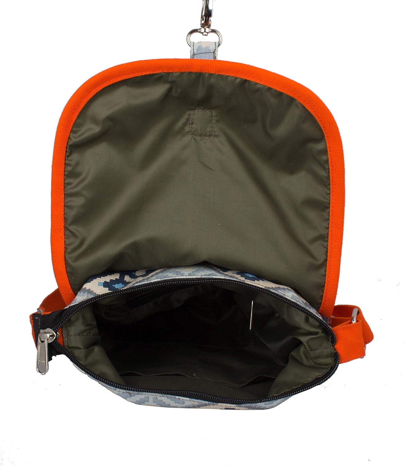 vivinkaa orange beige canvas sling bag for women