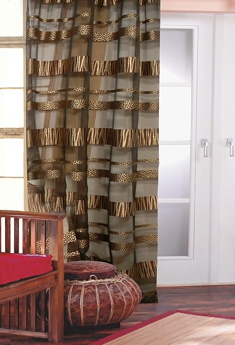 Exklusiver Schlaufenschal Im Afrika Design In Gold Braun Metallic