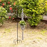 Navaris Adjustable Shepherds Hooks for Bird Feeders & Plants - 2 Bases view 2