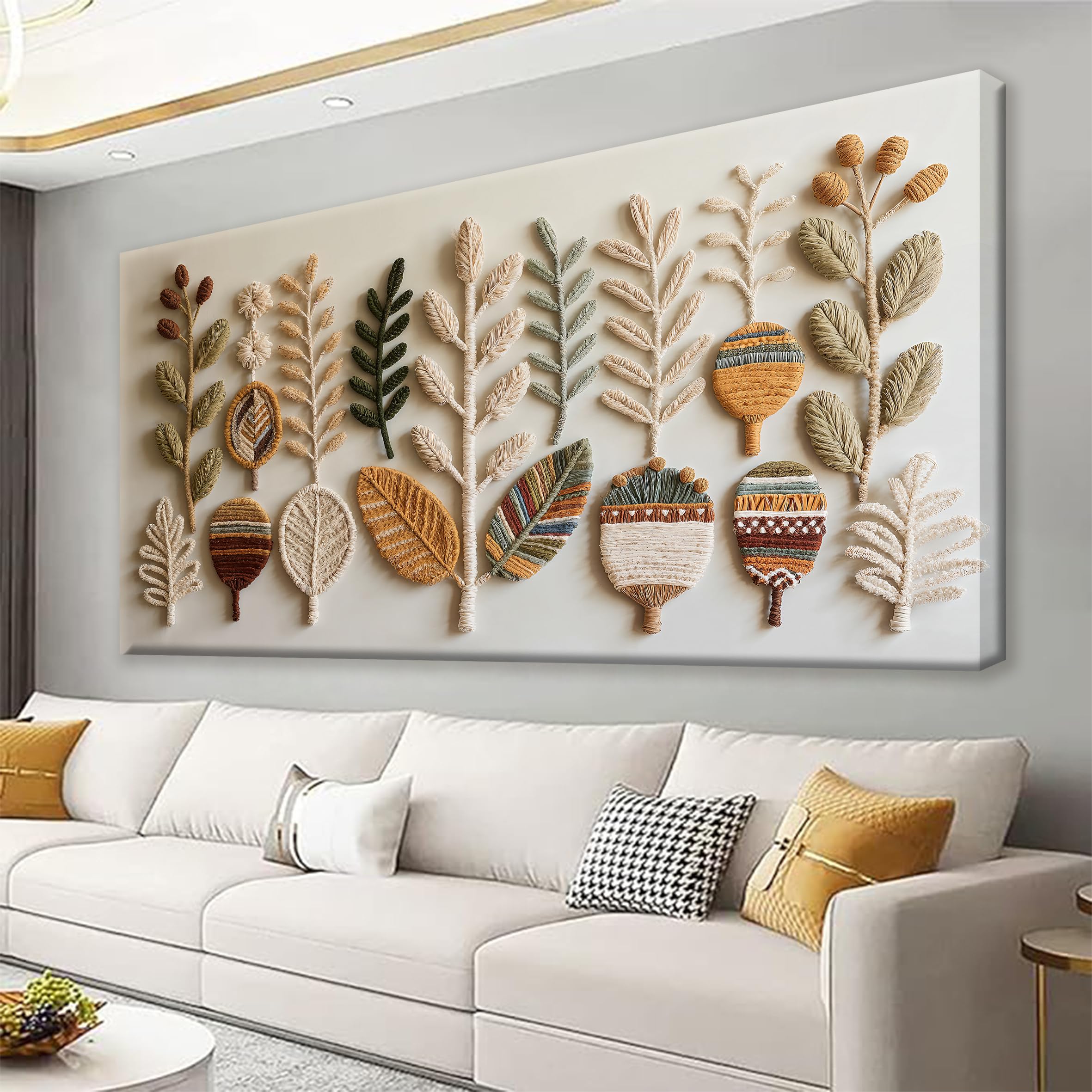 Photo 1 of (graphic) Tsomzxng Abstract Boho Wall Art For Living Room Modern Canvas Art Wall Decor Print Painting Prints Pictures White Wall Art Picture For Bedroom Hotel Home Wall Decor 24 X 48 Inch ?Printed Decorations?
