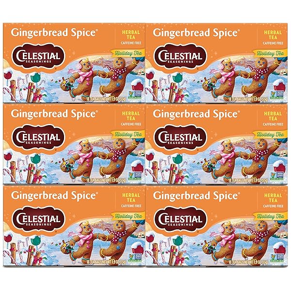 CELESTIAL SEASONINGS HERBAL TEA, GINGERBREAD SPICE, 18 TEA...