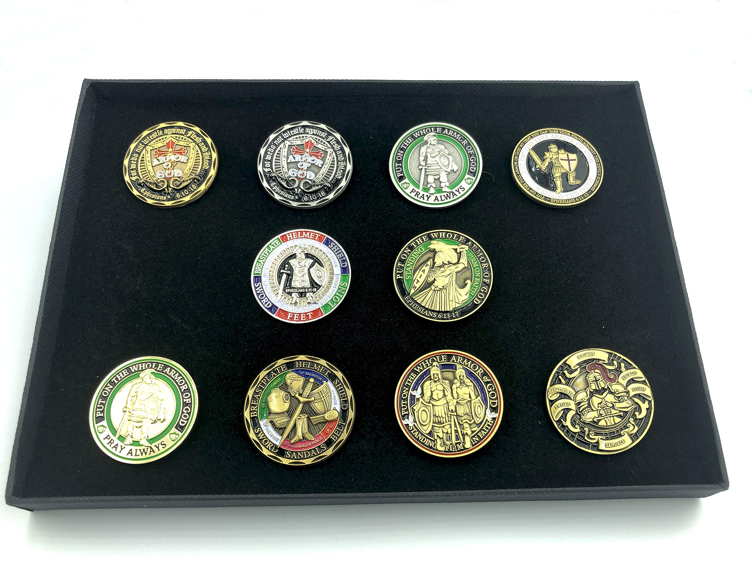 10 Pack Collection Put on the Full Armor of God Masonic Mason Cosplay Metal Pin Badge Brooch in Gift Box