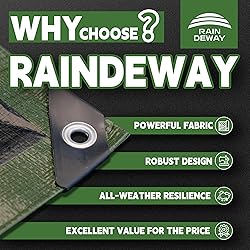 RAINDEWAY Tarps 8x10 Feet,Tarp Waterproof,9Mil