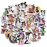 30pcs Sexy Witch Stickers – Halloween Pin-Up Witch Vinyl Decals for Laptop, Water Bottle, Journal, Skateboard – Cute Spooky Aesthetic Pack