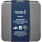Opinel Knife Maintenance Kit &ndash; Essential Accessories for Opinel Folding Pocket Knives, Includes Maintenance Oil, Microfiber Cloth, Sharpening Stone, Metal Storage Tin