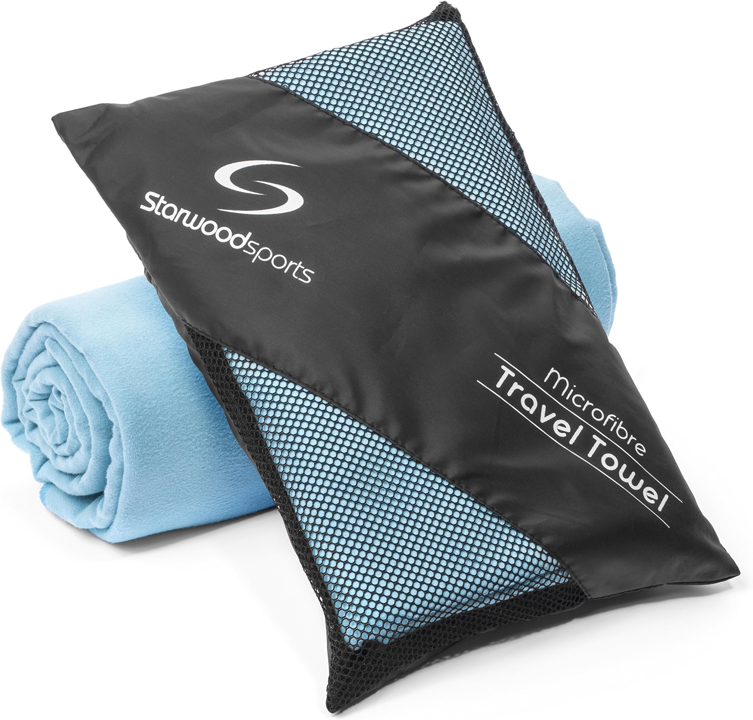 Starwood Sports Microfiber Travel Towel for The Gym, Beach, Camping, Swimming, Yoga, Pilates – Quick Dry, Lightweight, Compact and Antibacterial