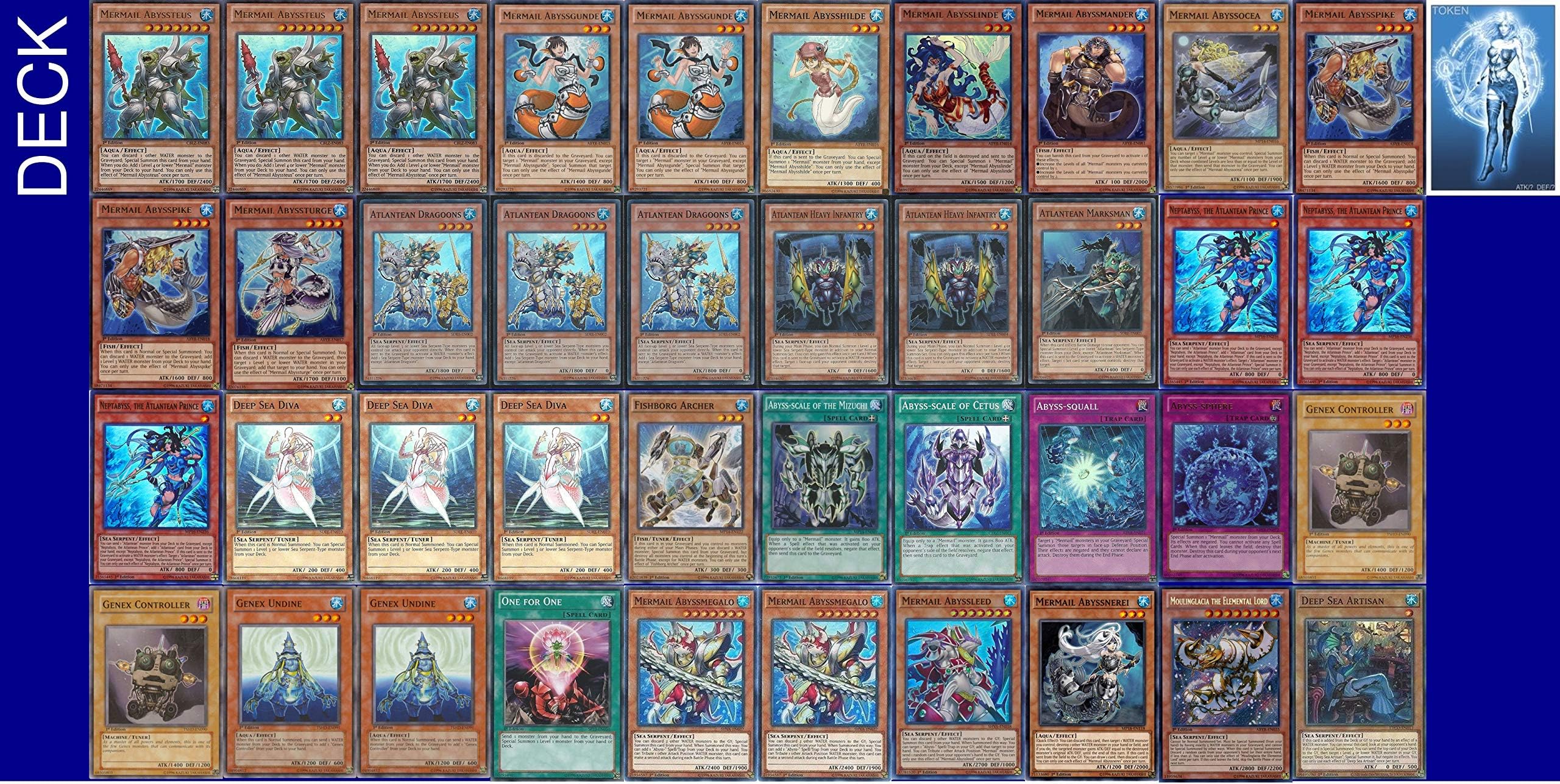 YUGIOH Tournament Ready Mermail Deck and Exclusive Phantasm Gaming Token
